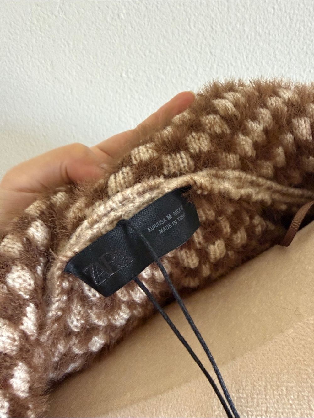 Zara Contrast Knit Faux Fur Bomber Jacket - Picture 3 of 4